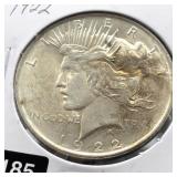 1922 PEACE SILVER DOLLAR