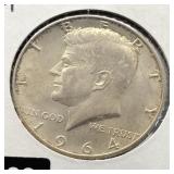 1964 - D KENNEDY HALF DOLLAR SILVER