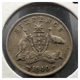 1940 - AUSTRALIA SILVER SIX PENCE