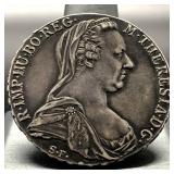 1780 MARIA THERESE THALER SILVER COIN - EXC. COND.