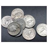 10 SILVER WASHINGTON QUARTERS (MIXED DATES)