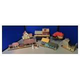 Vintage HO Scale R/R Buildings & Lefton Figurines