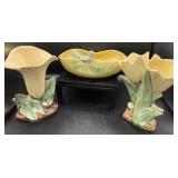 Vintage McCoy Vases & Bird Bath Planter