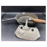Griswold Cast Iron Skillet & Primitive Chopper