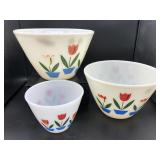 Vintage Fire King Tulip Mixing Bowls