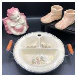 Vintage Planter and Baby Food Server