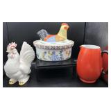 Covered Rooster Dish/Shelley of England Pitcher