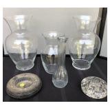 Glass Vases, Frog & Firestone Ashtray