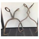 Pair of Antique Iron Tongs