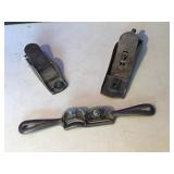 Antique Stanley Metal Block Planes & Spoke Shave