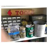 Variety of Fasteners, Tool Storage Systems & Sign