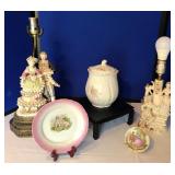 Vintage Porcelain Lamps & Plates