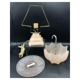 Vintage Pink Satin Glass & Depression Glass