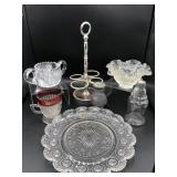 Cranberry and Clear Glass & Fenton