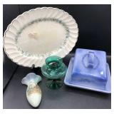 Blue Bell Pattern Platter & Cheese Plate