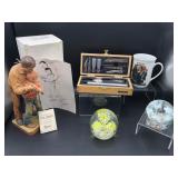 Norman Rockwell, Floral Paperweights, Exacto..