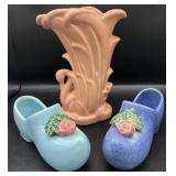 Vintage McCoy Pottery Shoe Planters & Vase