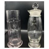 Vintage Crystal Martini Mixer & Straw Holder