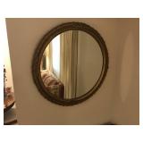 Round Gold Leaf Mirror