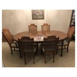 Mediterranean Dining Suit: Table with 6 Chairs Bro