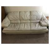 Ivory Colored Leather Couch Full Sized