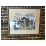Water Color of Old Dosset Train Depot by B. Dought