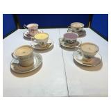 Selection of China Tea Cups/Saucers W/ Candles