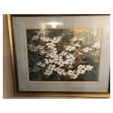 Jim Grey Print of Dog Wood Branches W/ Birds 1987