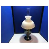 Metal Aladdin Oil Lamp w/ Milk Glass Shade