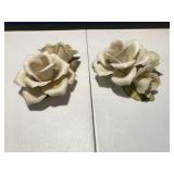 2 Porcelain Flowers by Golden Crown E&R Italy