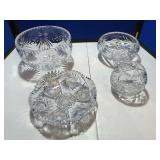 4 Leaded Cut Crystal Bowls