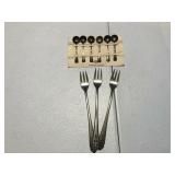 6 Sterling Silver Salt Spoons & 3 Pickle Forks