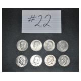 8 Eisenhower Dollars Various Years