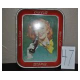 1950s "Yellow Scarf" Coca Cola Metal Tray