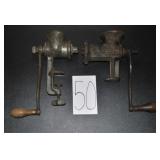 (2) Old Meat Grinders