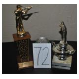 (2) Shooting Competition Trophies
