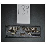 Cast Iron L & N Restrooms Sign