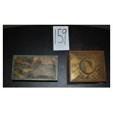 (2) Early Tins Jewelry/Trinket Boxes