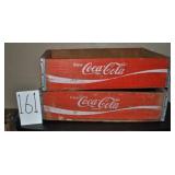 (2) Coca Cola Wooden Bottle Crate Chattanooga