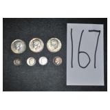 Lot of (7) silver coins