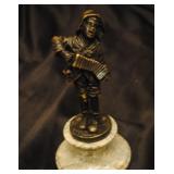 Bronze Boy with Accordion on a marble base