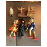 (5) Hand made vintage wooden novelties