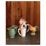 (5) Pottery pitchers