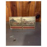 Pair early English ceramic bookends