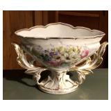 Rare Victorian era center piece bowl, hand painted