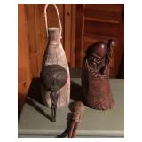 (4) pcs of early wood carved items African +