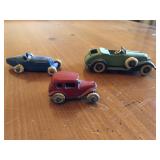 3 pcs Steel pre-war Tootsietoy cars
