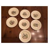 7pcs S. C. Richard ca. 1934 bird Plates china