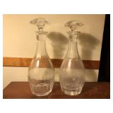 Pair of Bayel Crystal Decanters France