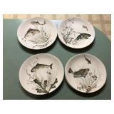 Vintage set of 8 Johnson Bros Fish plates